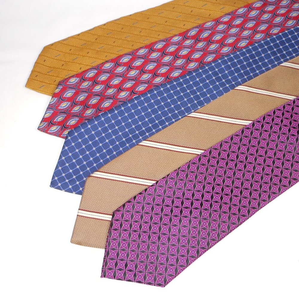 Collection of 5 Italian made brand name silk ties